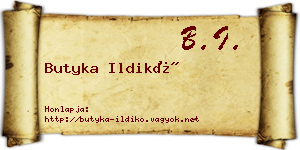 Butyka Ildikó névjegykártya
